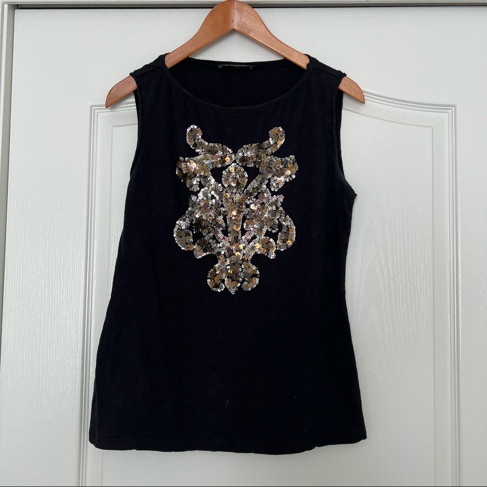 Nanette Laporte Sequin Black Tank Top